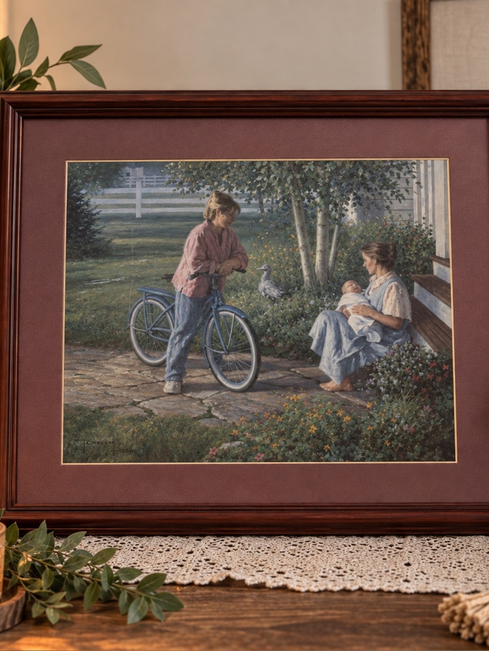 popular Vintage Robert Duncan "A New Life" Framed Art Print Country Farmhouse